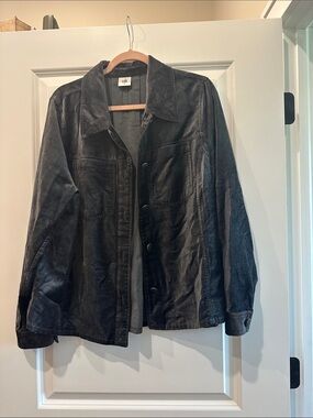 CAbi Black velvet Button Jacket
